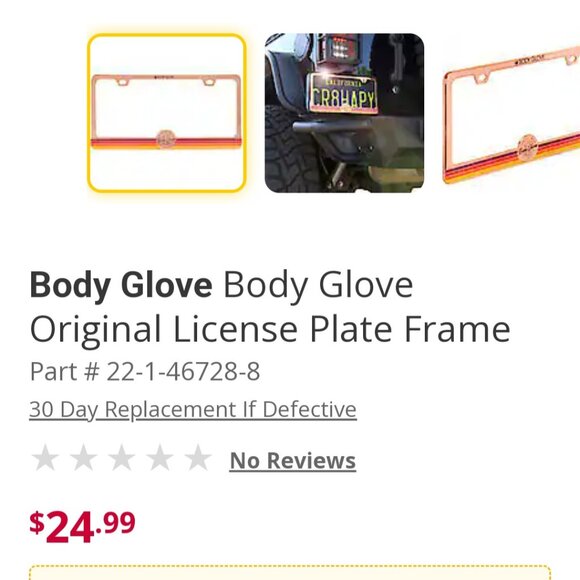 (2) Rose Gold -Body Glove License Plate Frame -Hermosa Beach California -car - Picture 7 of 7